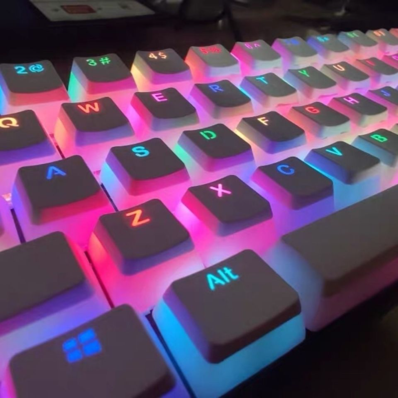 Profil OEM Nasadki na klawisze PBT 108 klawiszy Pudding Keycap do przełącznika Cherry MX Klawiatura mechaniczna RGB Podświetlane nasadki na klawisze dla graczy Niestandardowe DIY