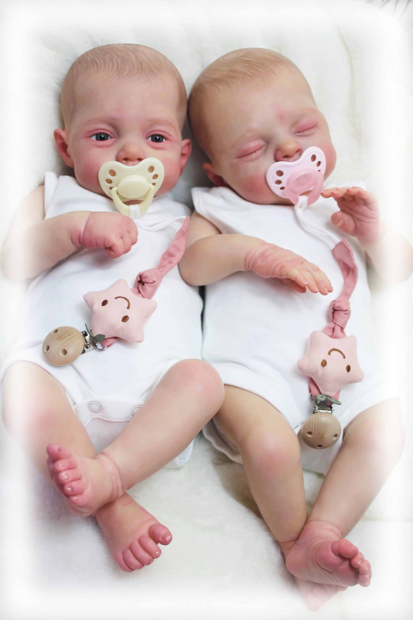 NPK 18 pollici Irys & Lily Twins Reborn Baby Doll Fatto a mano Pelle 3D Strati multipli Pittura Bambola d'arte realistica da collezione