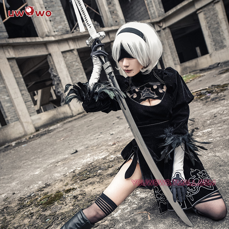 Em estoque uwowo 2b cosplay jogo 2b cosplay traje tipo b base 2b novos trajes de halloween feitos sob encomenda