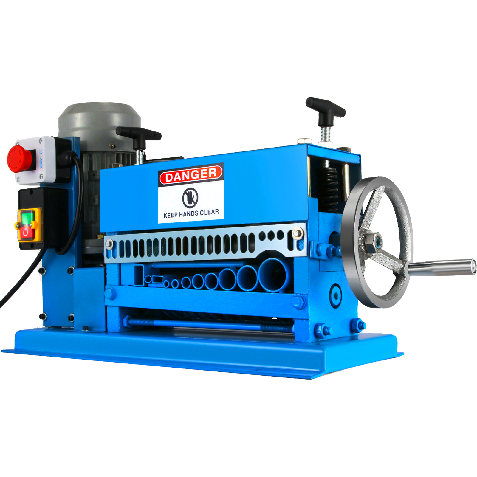 SucceBuy Elektrische draadstripmachine 370 W 1,5 mm-38 mm kabelstripper Peeling 11 kanalen en 10 messen Verwijderen van plastic rubber
