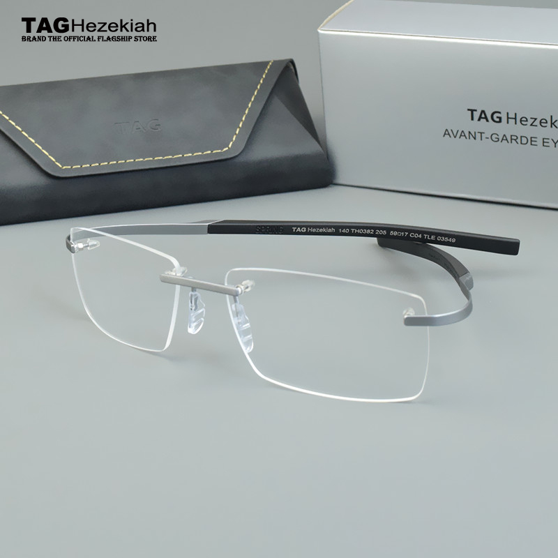 0382 TAG Hezekiah Optical Glasses Frames Men Frameless Eyewear TR90 Eyeglasses Frame square Myopia Retro spectacle Women reading