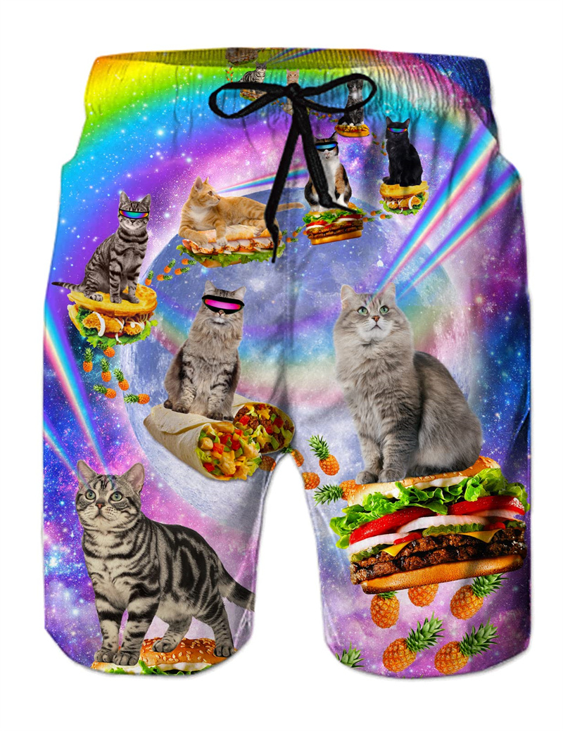 Pantalones cortos de playa con estampado 3D de dinosaurio y Animal divertido para hombre, pantalones cortos para tabla de surf, traje de baño hawaiano de verano, bañadores, pantalones cortos de hielo geniales