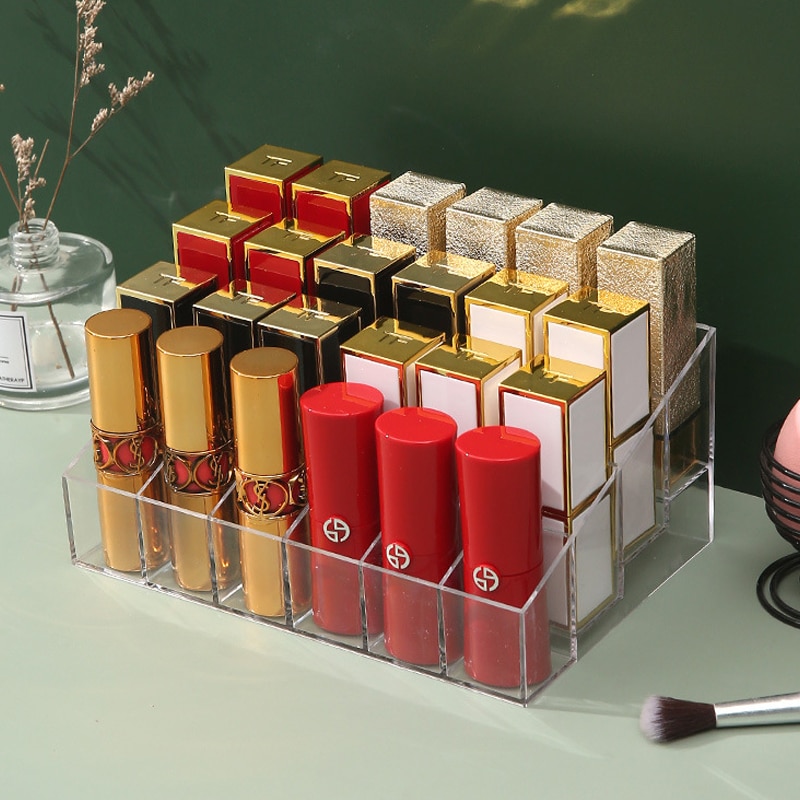 24 grade batom titular acrílico cosméticos armazenamento caixa pode armazenar e classificar batom esmaltes e jóias Display Rack
