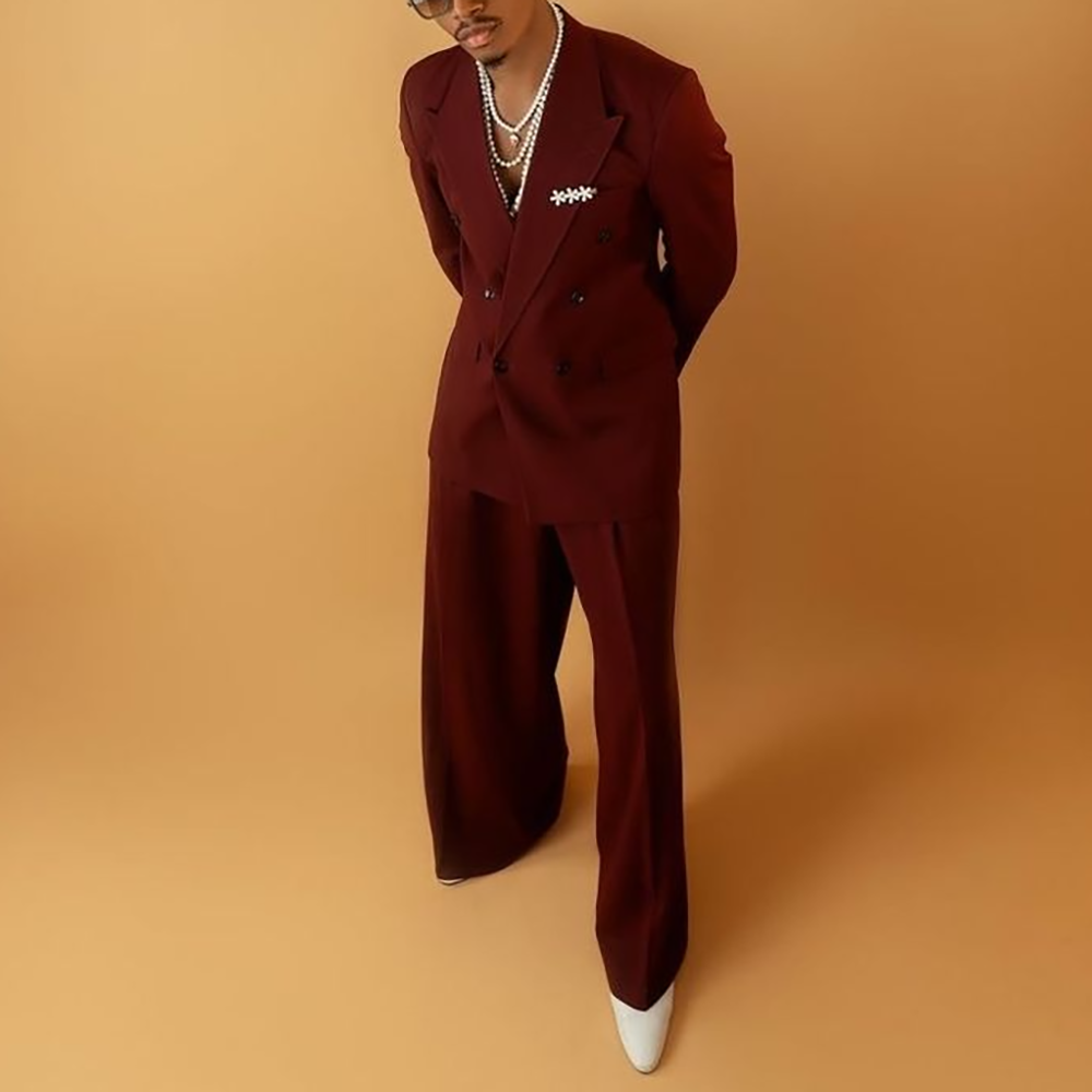 Traje de Hombre de Dos Piezas, Color Sólido, Chaqueta y Pantalones, Estilo Casual de Negocios, para Fiestas Sociales, Ropa Masculina, Trajes de Padrino