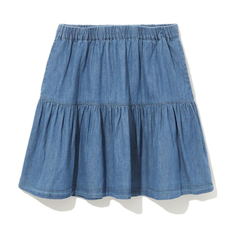 Falda vaquera con volantes para chica, Minifalda vaquera sexy de algodón, Estilo vintage, 5XL, 6XL, 7XL