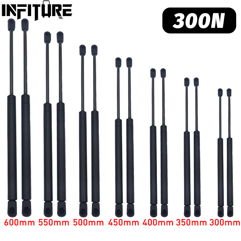 Amortecedores a gás para carro, 2 peças, 300n, 300-600mm, choques de mola, suporte para armazenamento de janelas rv, armário de tv, campista, janela traseira, capa de cama