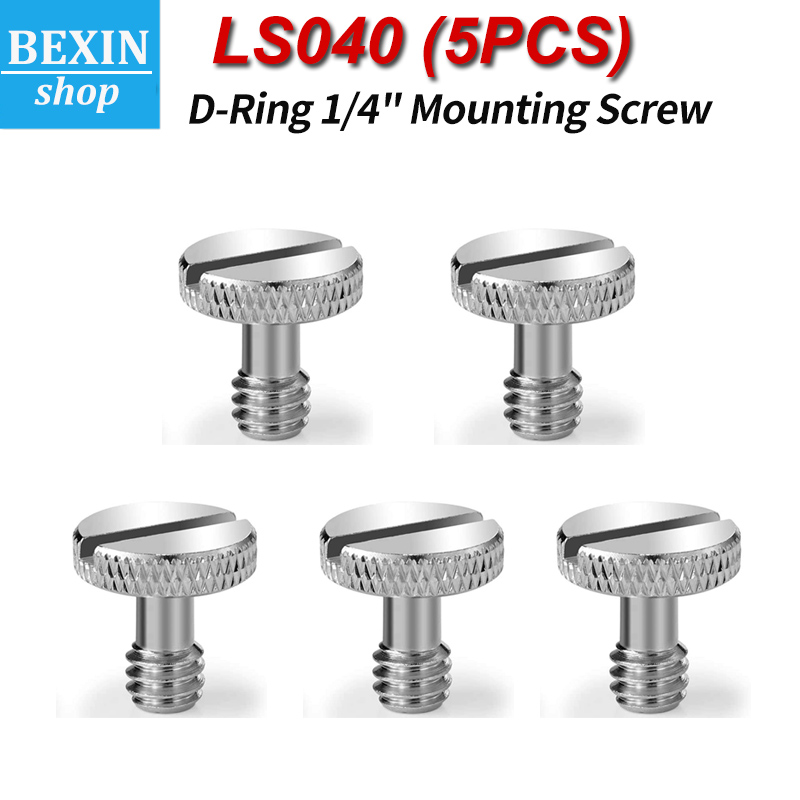 BEXIN LS040 Винт для камеры D-образное кольцо с D-образным кольцом 1/4 дюйма Монтажный винт для штатива-монопода или быстросъемной пластины (QR) - упаковка - 5 шт.