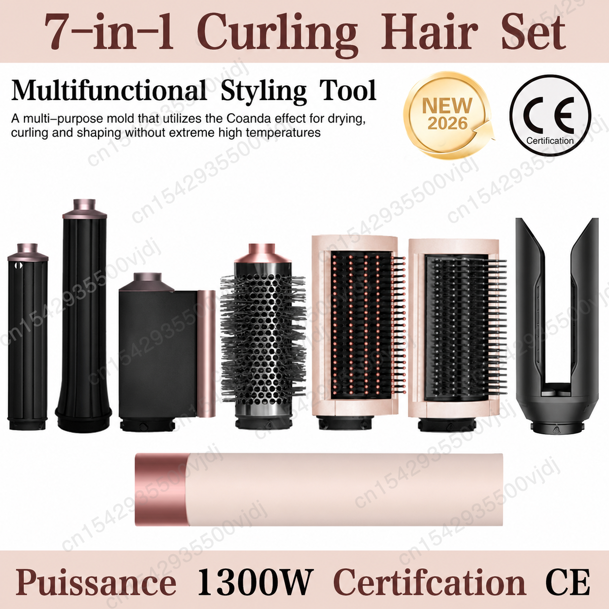 เครื่องจัดแต่งทรงผมอเนกประสงค์ 6-in-1, ดูแลเส้นผมด้วยความเร็วสูง 110,000 รอบต่อนาที, ไดร์เป่าผมแบบไอออน, แห้งเร็ว, ชุดม้วนผมอัตโนมัติ