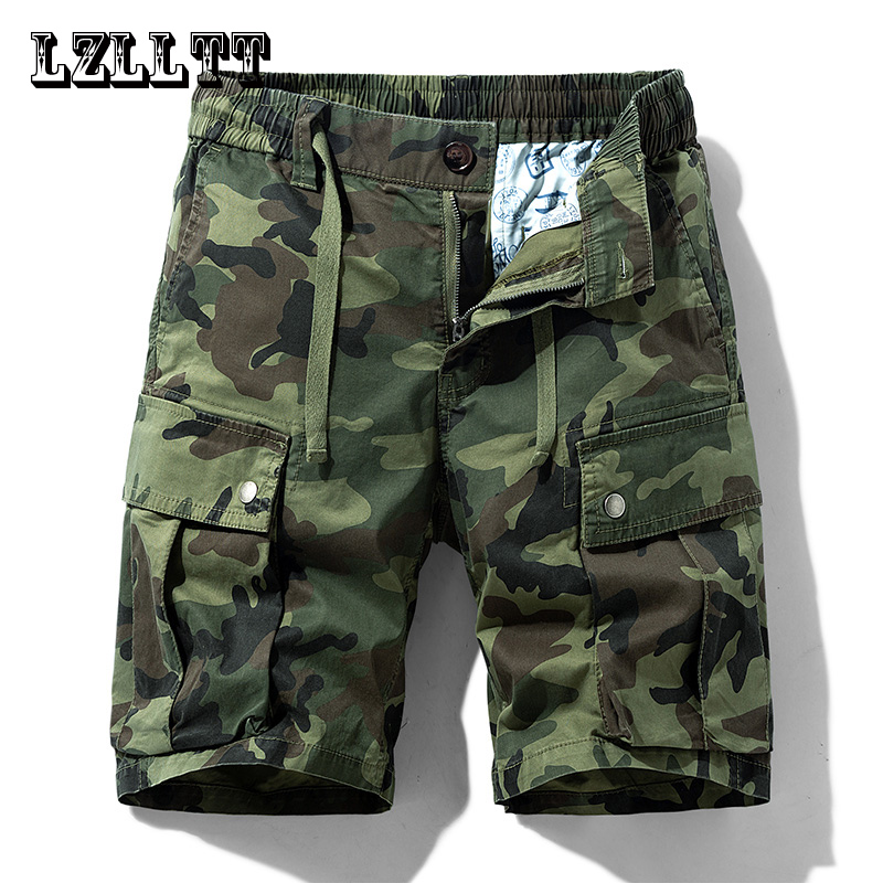 Pantalones cortos de camuflaje Cargo de verano para hombre, pantalones cortos informales de algodón para correr, prendas de vestir para hombre, pantalones cortos de sarga de algodón Vintage a la moda para hombre