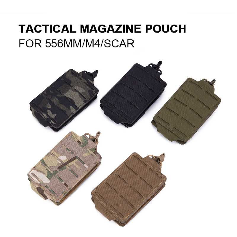 Taktyczna torba na magazynek 556 mm z pojedynczym magazynkiem Torba MOLLE z otwartym góry na magazynki M4 M14 M16 AR-15 5,56 mm
