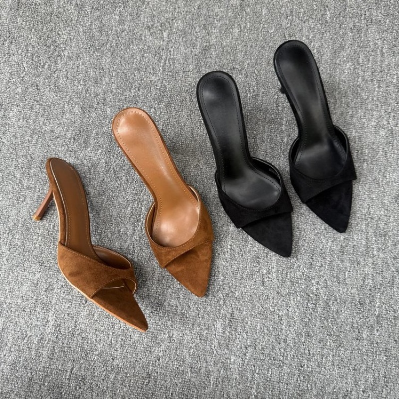 New Sexy Thin High Heels Women Slippers Street Style Party Stripper Sandals Summer Open Toe Slip On Slide Shoes