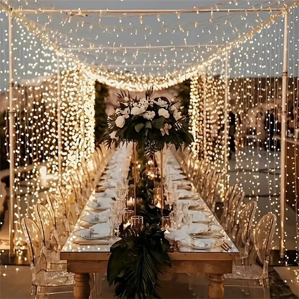 Guirnaldas de luces con Control remoto, 3, 4, 6 metros, cortina de luces LED USB para Navidad, decoración del hogar y dormitorio, fiesta festiva