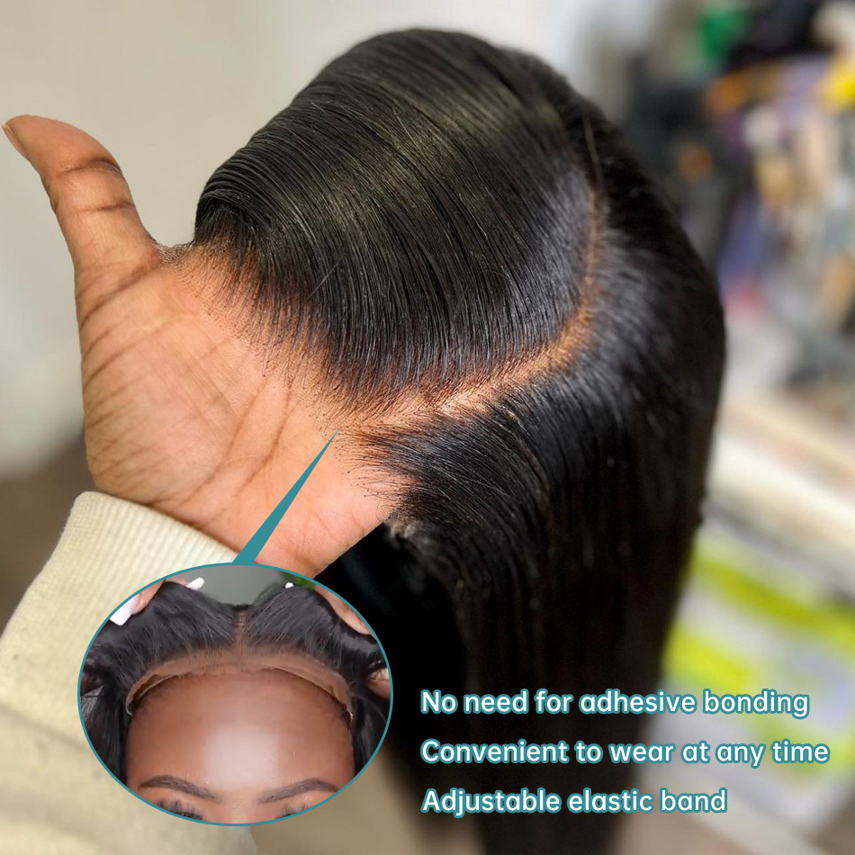250 Density 13x4 13x6 HD Transparent Lace Frontal Wig Malaysia Wigs Human Hair 5x5 Gluess Wig Bone Straight Hair For Women