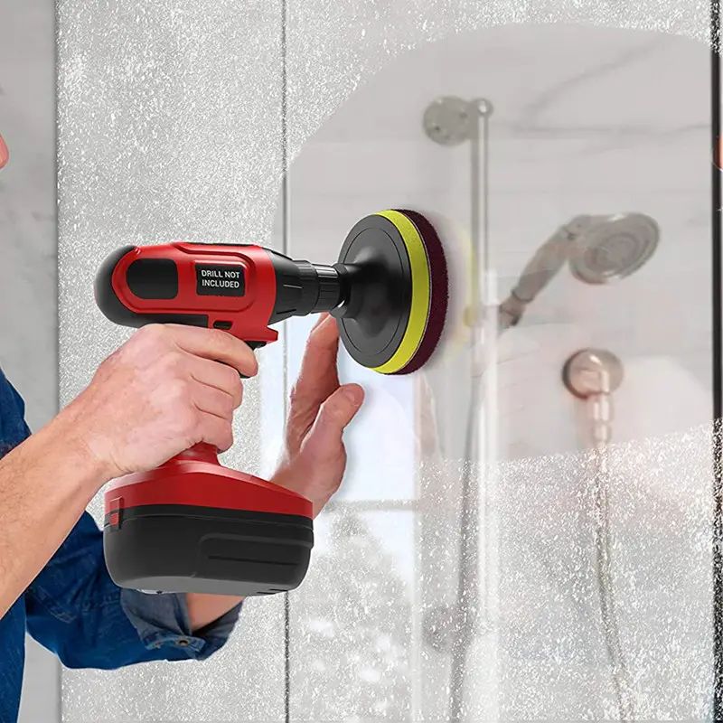 12 pièces, ensemble de fixation de brosse de forage, brosse de nettoyage électrique et éponge de gommage, pour coulis de sol, carrelage, salle de bains, cuisine
