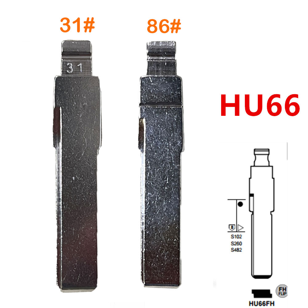 10pcs 31# 86# HU66 KD lâmina Flip Remote Key Blade para VW Passat Bora Seat Skoda Audi para Keydiy KD Xhorse VVDI JMD
