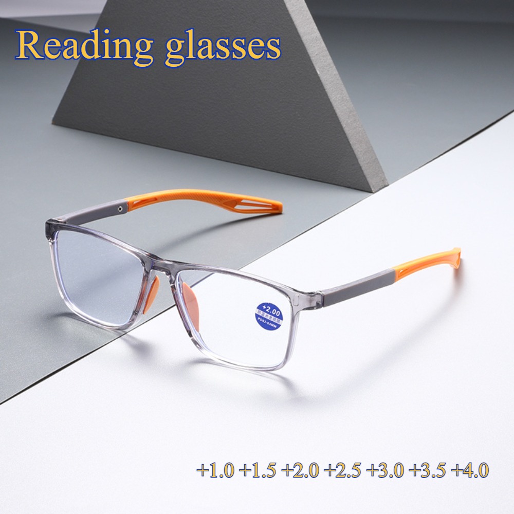 男性と女性のための超軽量アンチブルーライト老眼鏡,tr90,老眼,遠視,4.0までの視度