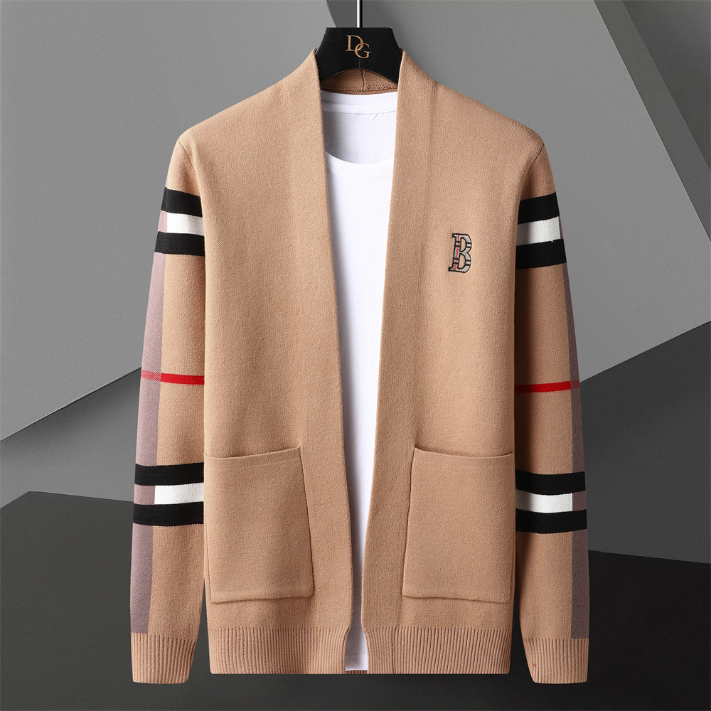Cárdigan colorido empalmado de estilo británico para hombre, Chaqueta de punto, suéter informal versátil, abrigo, novedad de Otoño de 2023