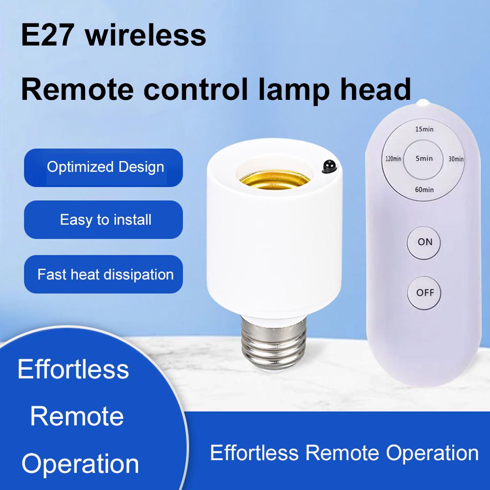 E27 Lamp Holder With Wireless Remote Control Smart Timer Switch AC85V-265V Lamp Holder Multi Light Switch Baby Room Bedroom