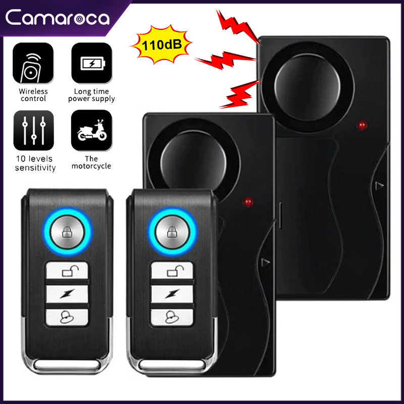 Camaroca alarme de Vibration sans fil alarme antivol de porte et fenêtre avec télécommande 110dB capteurs de sécurité de vélo de moto