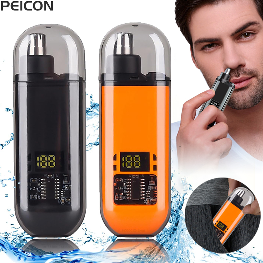 Elektryczny trymer do nosa Mini przenośny trymer do usuwania włosów z nosa dla mężczyzn Akumulatorowy trymer USB do nosa i uszu Maszynka do strzyżenia włosów z nosa