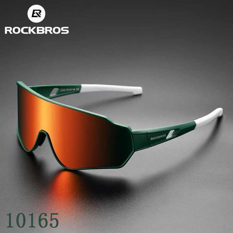 ROCKBROS – lunettes de soleil polarisées pour cyclisme, verres transparents, UV400, pour Sport en plein air, pour hommes et femmes