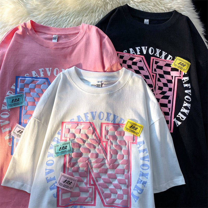 Hip-hopowa słodka dziewczyna Kawaii t-shirty 100% bawełna główna ulica koszulka luźna Casual Y2k Top mężczyźni kobiety lato modne koreańskie ubrania