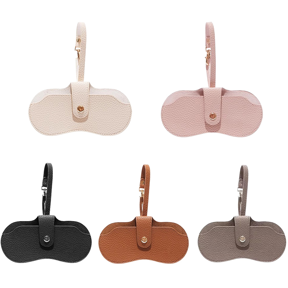 Estuche magnético para gafas - Estuche para gafas de sol de cuero delgado - Organizador portátil para gafas de viaje con cordón