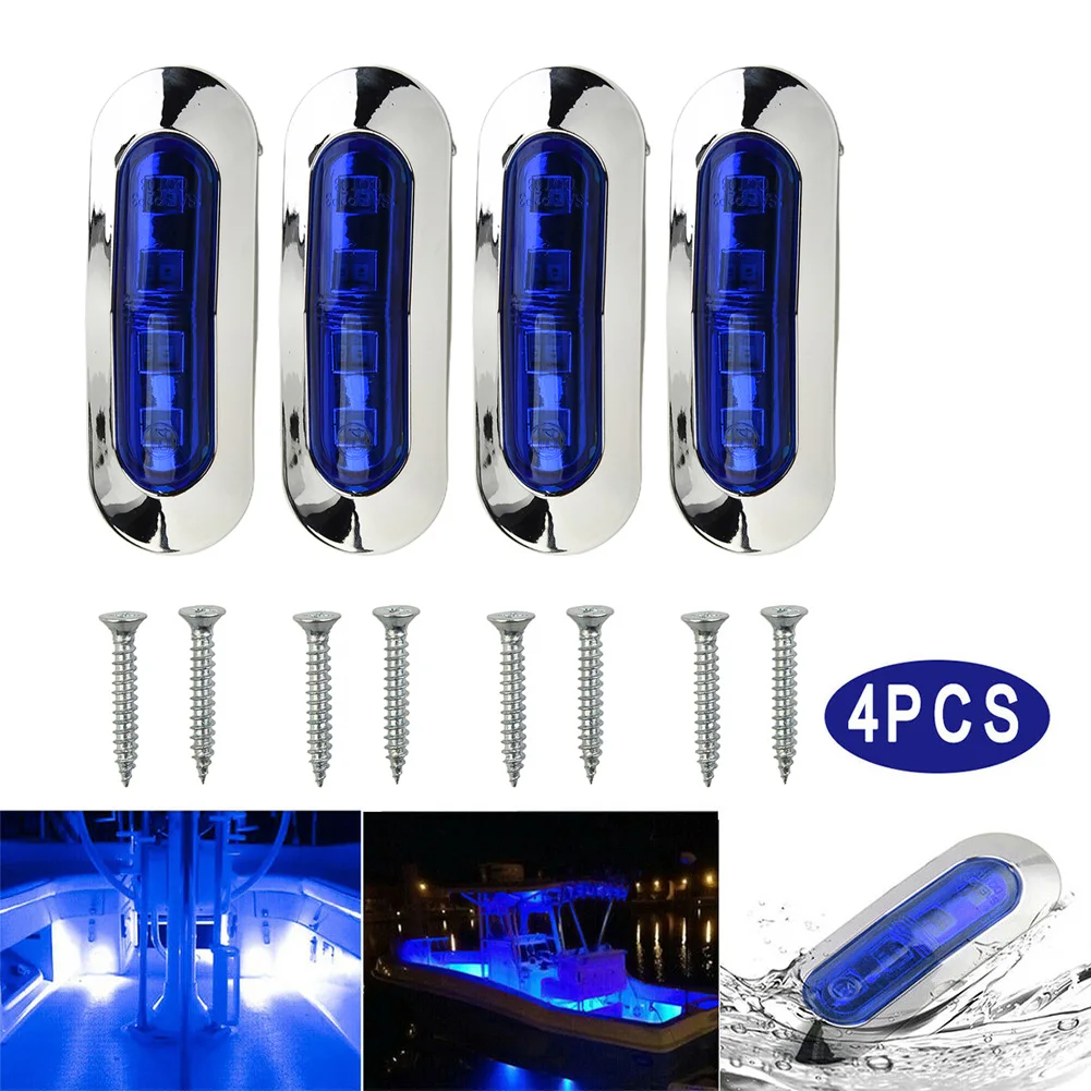 2-4Pcs 12V-24V Boat Navigation LED Boat Navigation Lights Waterproof for Marine Yacht Boat Signal Lamp