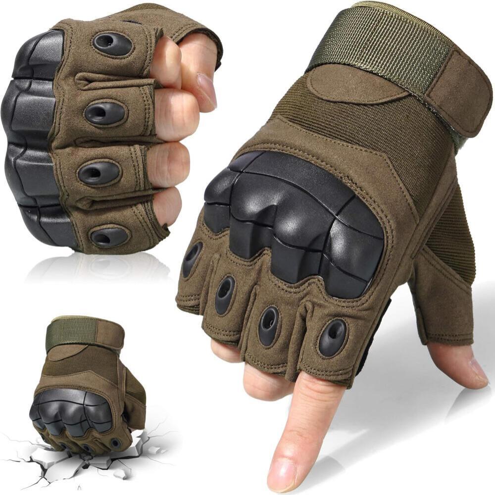 1Pair Fingerless Gloves for Men Ideal for Outdoor Sports Shooting Hunting Airsoft and Cycling