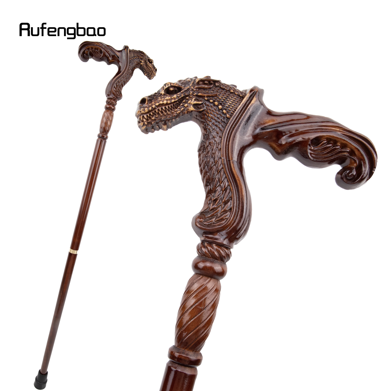 Bastón de madera de dinosaurio marrón para caminar, varita decorativa para fiesta, cosplay de vampiro, Halloween, 93cm