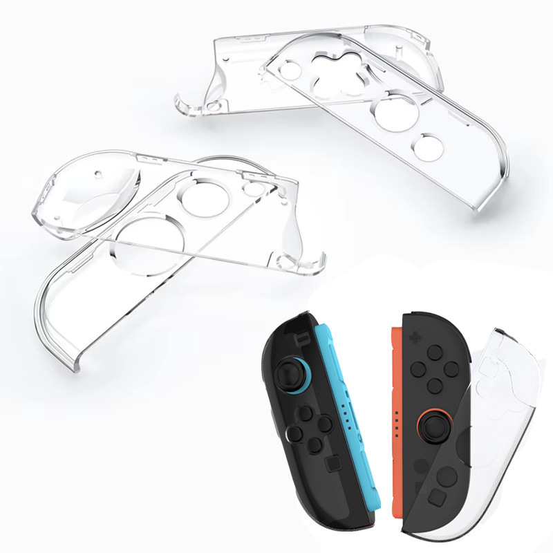 Funda protectora dura de cristal Joycon Shell para Nintendo Switch 2/Oled NS controlador Joy-Con Protector suave transparente de TPU
