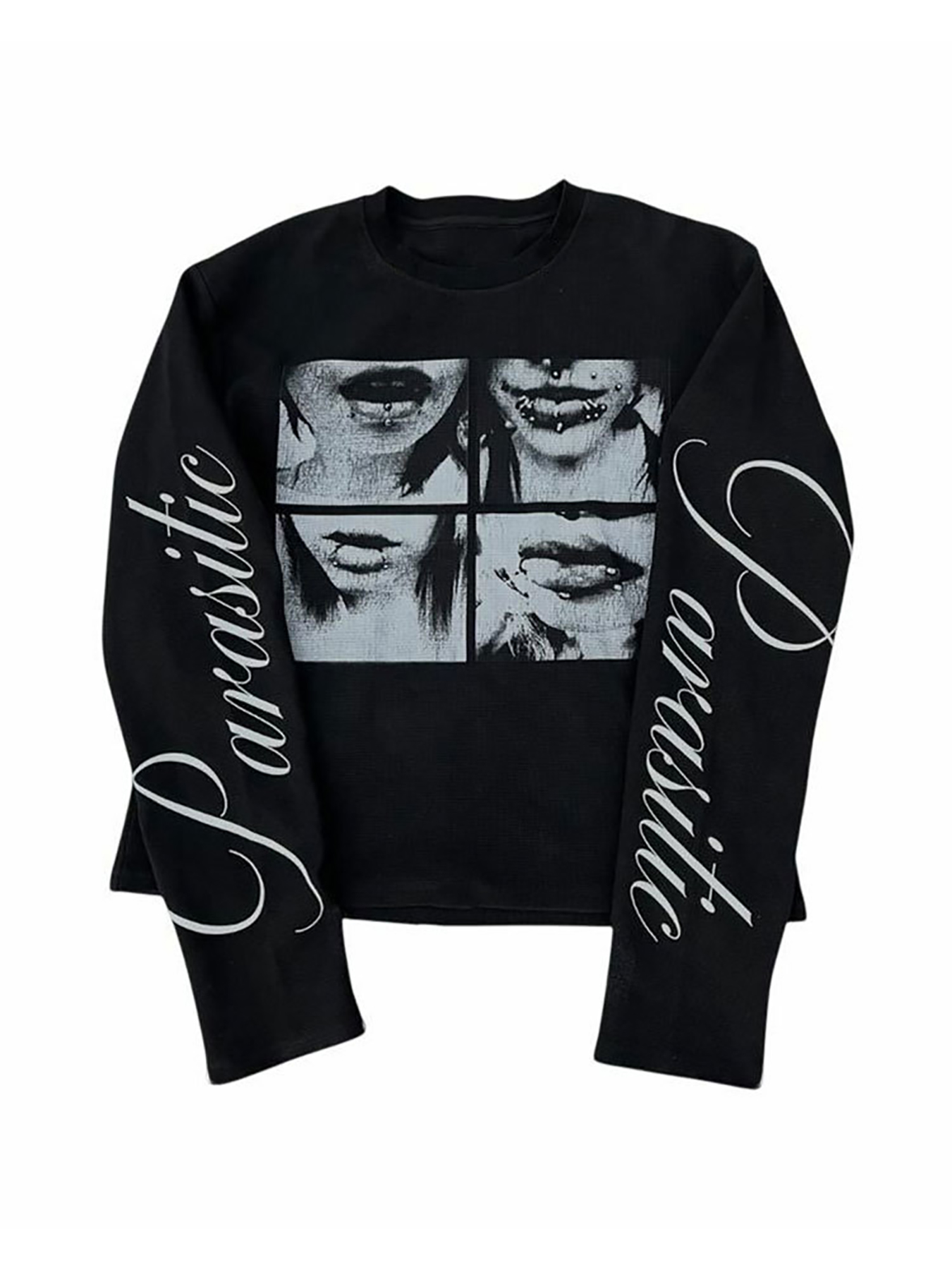 Dark Style Street Punk Unisex Long Sleeved Shirt with Retro Millennium Print T-Shirt