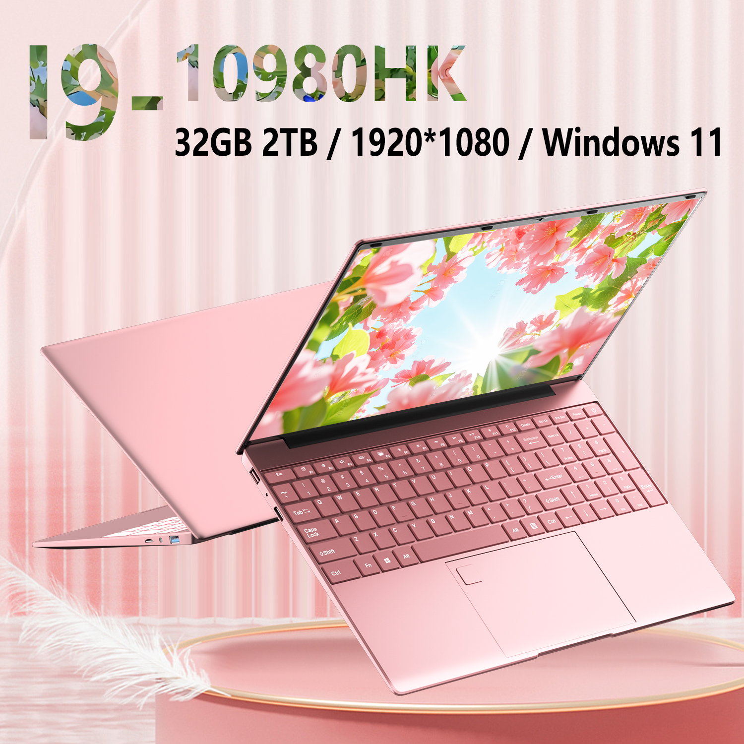 15.6 Inch Laptop Intel Core i9-10980HK Windows 11 Por 32GB DDR4 M.2 2048TB SSD Ultrabook Computer Fingerprint Unlock WIFI 5 BT