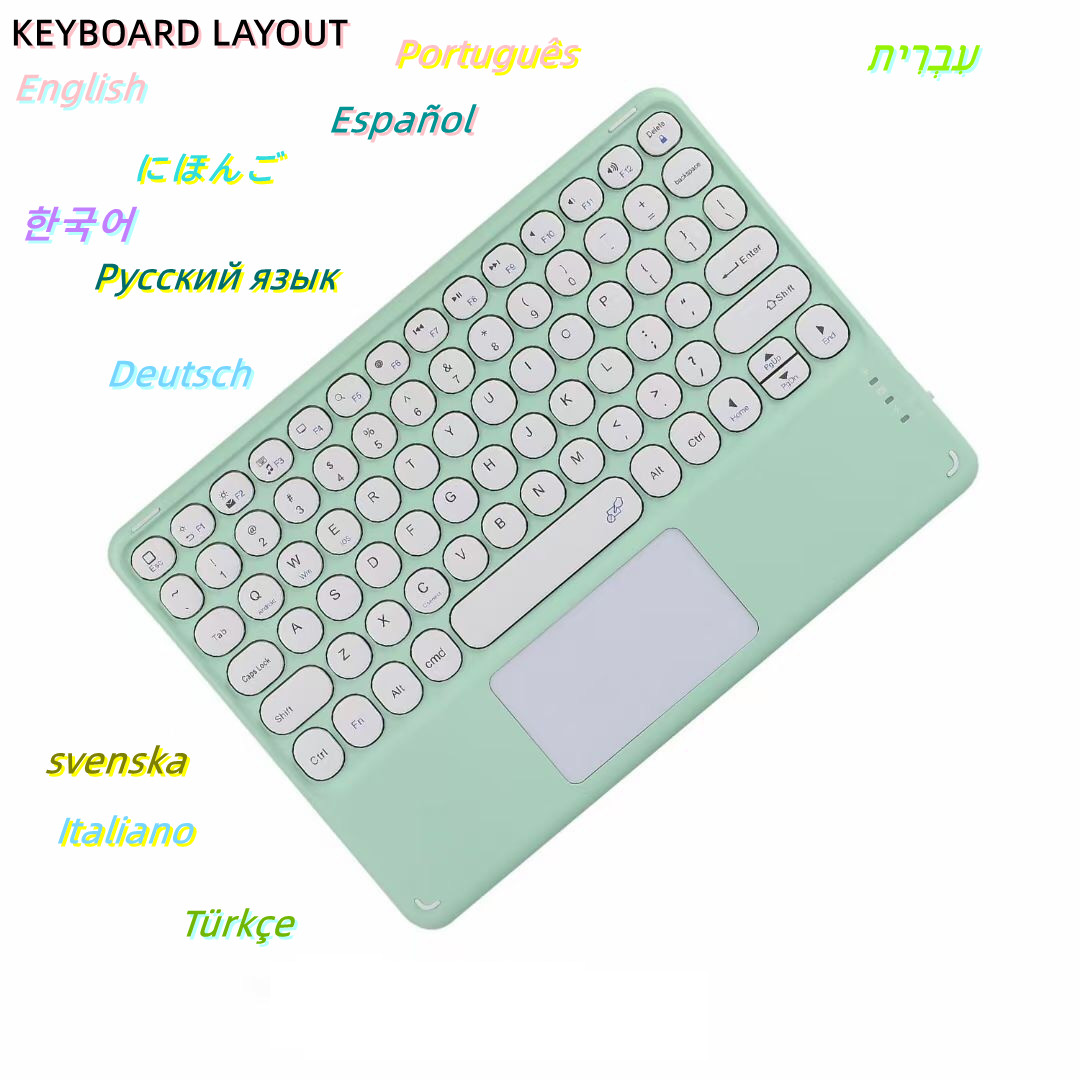 Bezprzewodowa klawiatura Bluetooth z touchpadem Hebrajski Hiszpański Koreański Dla iPad Pro Air dla Xiaomi Huawei Android Windows Tablet