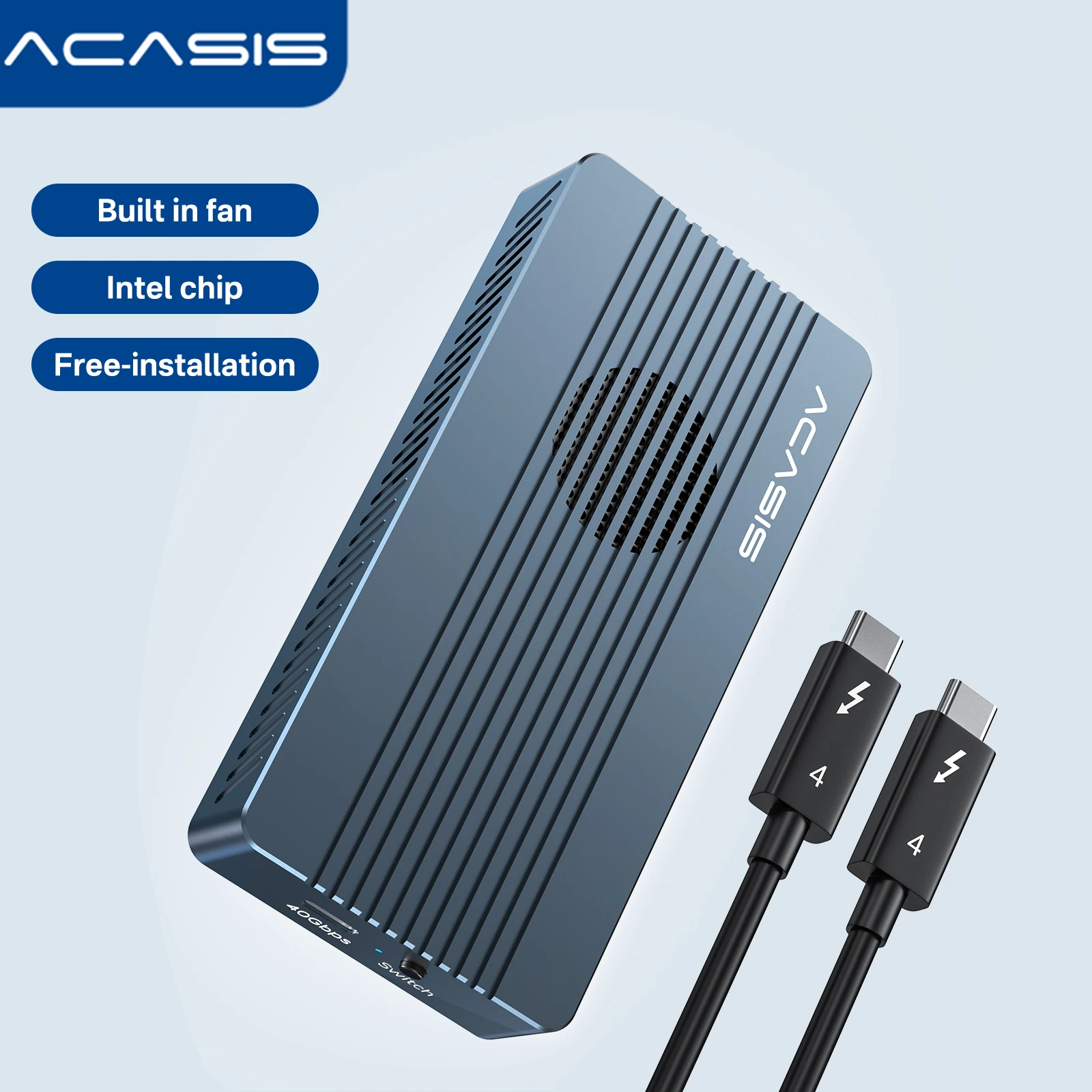 Acasis 40Gbps USB 4,0 SSD carcasa Thunderbolt USB-C SSD Compatible con USB 3,2/3,1/3,0 para Macbook iPad iPhone