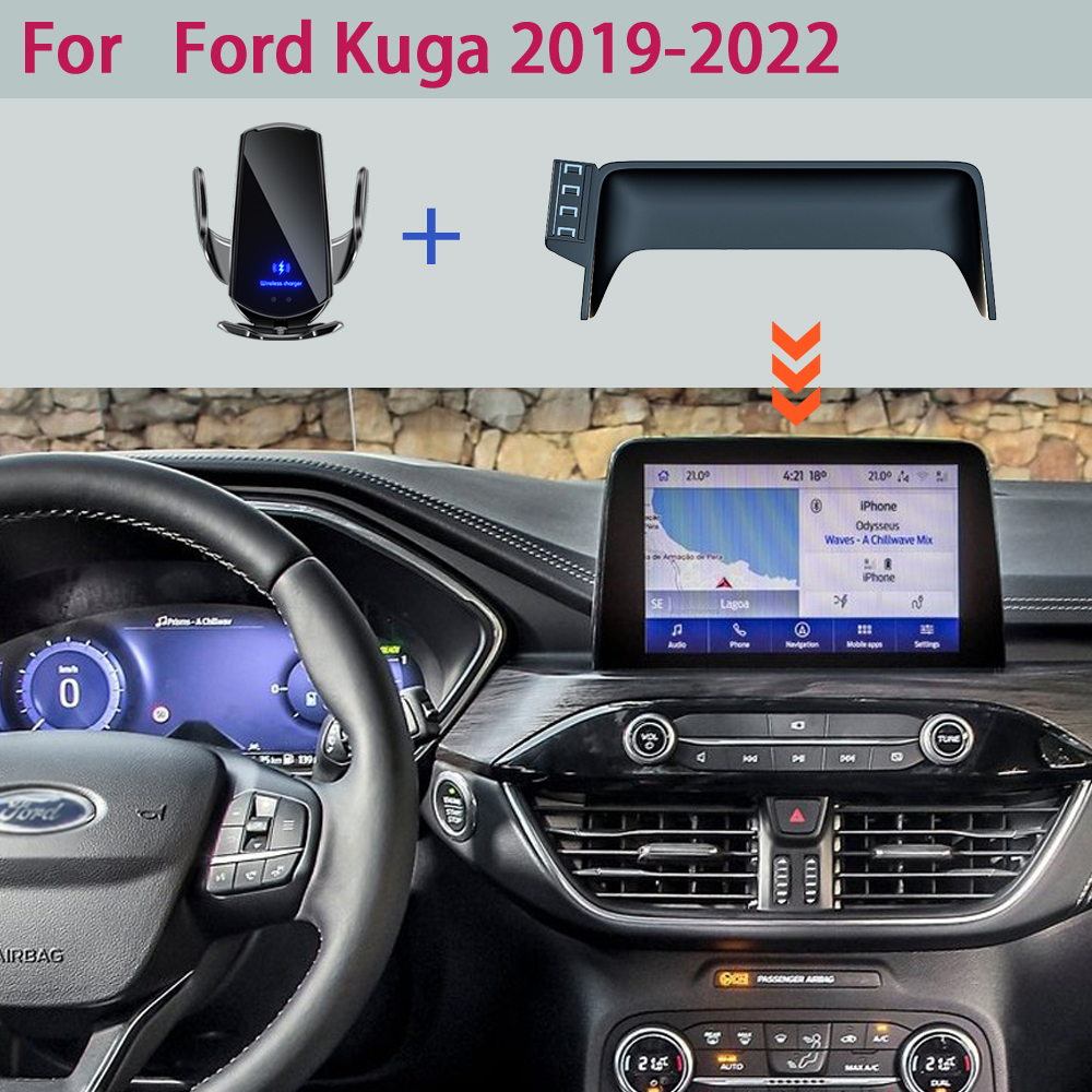 Auto Telefoon Houder Voor Ford Kuga MK3 2019 2020 2021 2022 Scherm Vaste Navigatie Beugel Draadloze Oplader Stand Auto accessoires