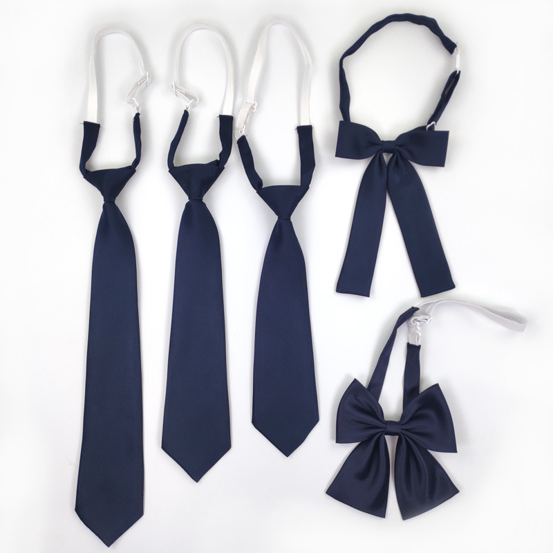 38Cm Navy Luie Stropdassen Voor Kleuterschool Basisschoolleerling Strik Mannen Vrouwen Strikje School Uniform Kraag Vlinder Rubberen Stropdassen