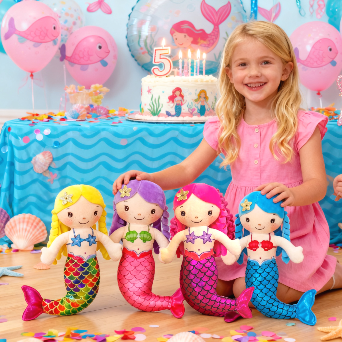 Jouet de beurre en peluche douce sirène mignonne, cadeau d'anniversaire et de Noël parfait pour les enfants, idéal pour les enfants, les amateurs de jeux et de la vie marine