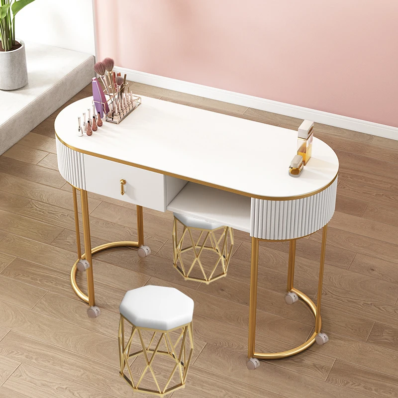 Nagel Benodigdheden Tafels Professionele Manicure Wiel Tafel Salon Make-Up Opslag Receptie Nageltisch Bureau Ontwerper