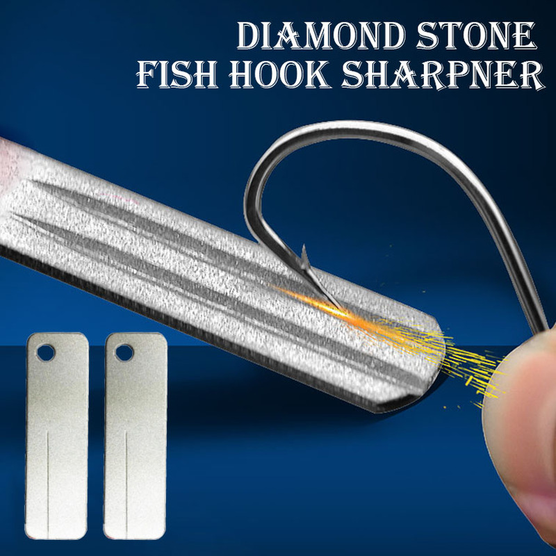 ตะขอตกปลา Sharpener แบบพกพาเพชรหินปลา Hook Sharpen เครื่องมือมีด Whetstone พวงกุญแจสําหรับอุปกรณ์ตกปลากลางแจ้ง