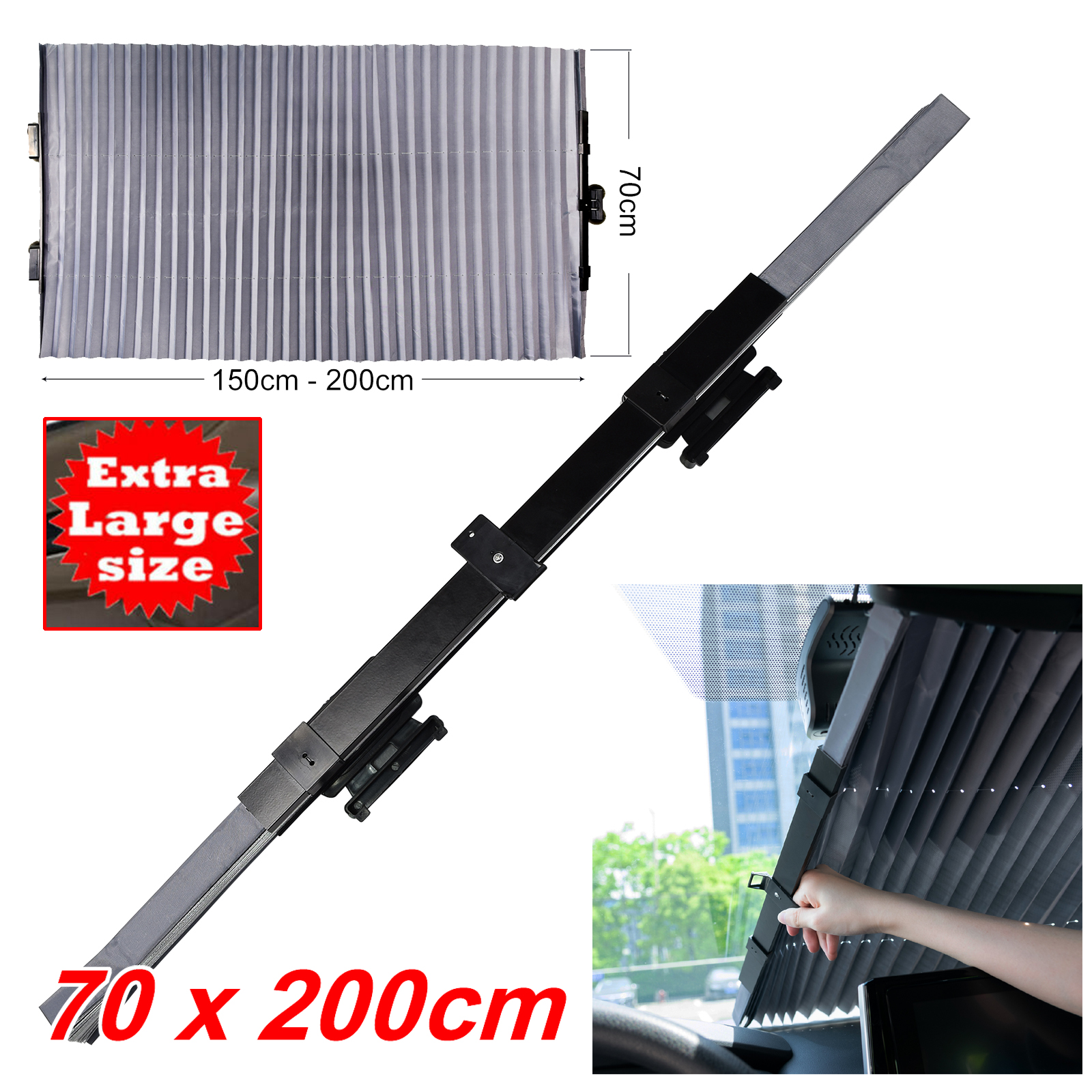 Retractable Car Windshield Sunshade Cover Car Summer Front Window Sun Shade Shield Protector Sunblind Windscreen Sun Visor Truck