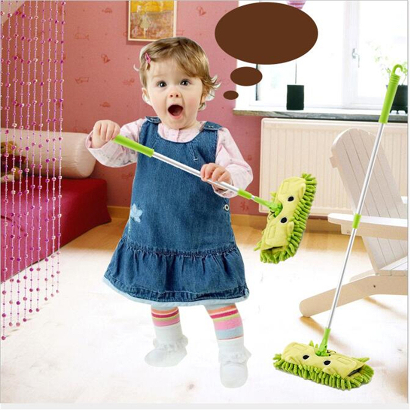 Herramientas de limpieza de piso estirables para niños, mopa, escoba, recogedor, juguetes de Casa de juego, regalo para bebé, Mini juguetes de limpieza de casa de barrido