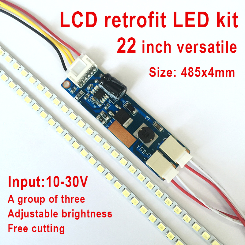 1Pcs 22 ''490Mm Verstelbare Helderheid Led Backlight Strip Kit, Update 22inch-wide Lcd Ccfl Naar Led-achtergrondverlichting