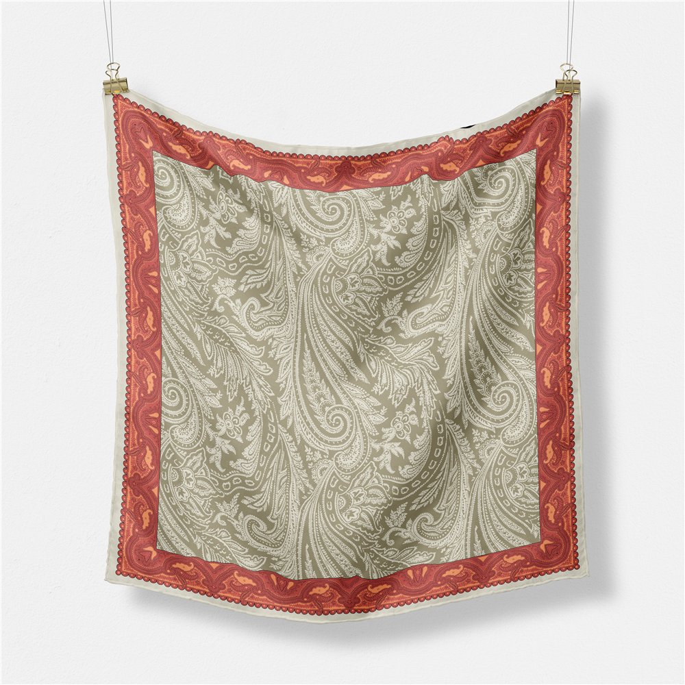 Sciarpa di seta Twill donna pittura colorata sciarpe quadrate avvolge Bandana piccolo Hijab Foulards di seta cravatta fascia fazzoletto da collo 53CM