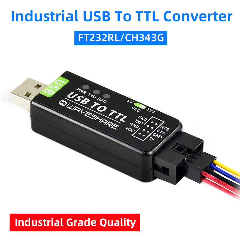 Industrieller USB-zu-TTL-Konverter Original FT232RL/CH343G Multi-Schutz und Systeme unterstützen stabile Übertragungs-LED-Anzeigen
