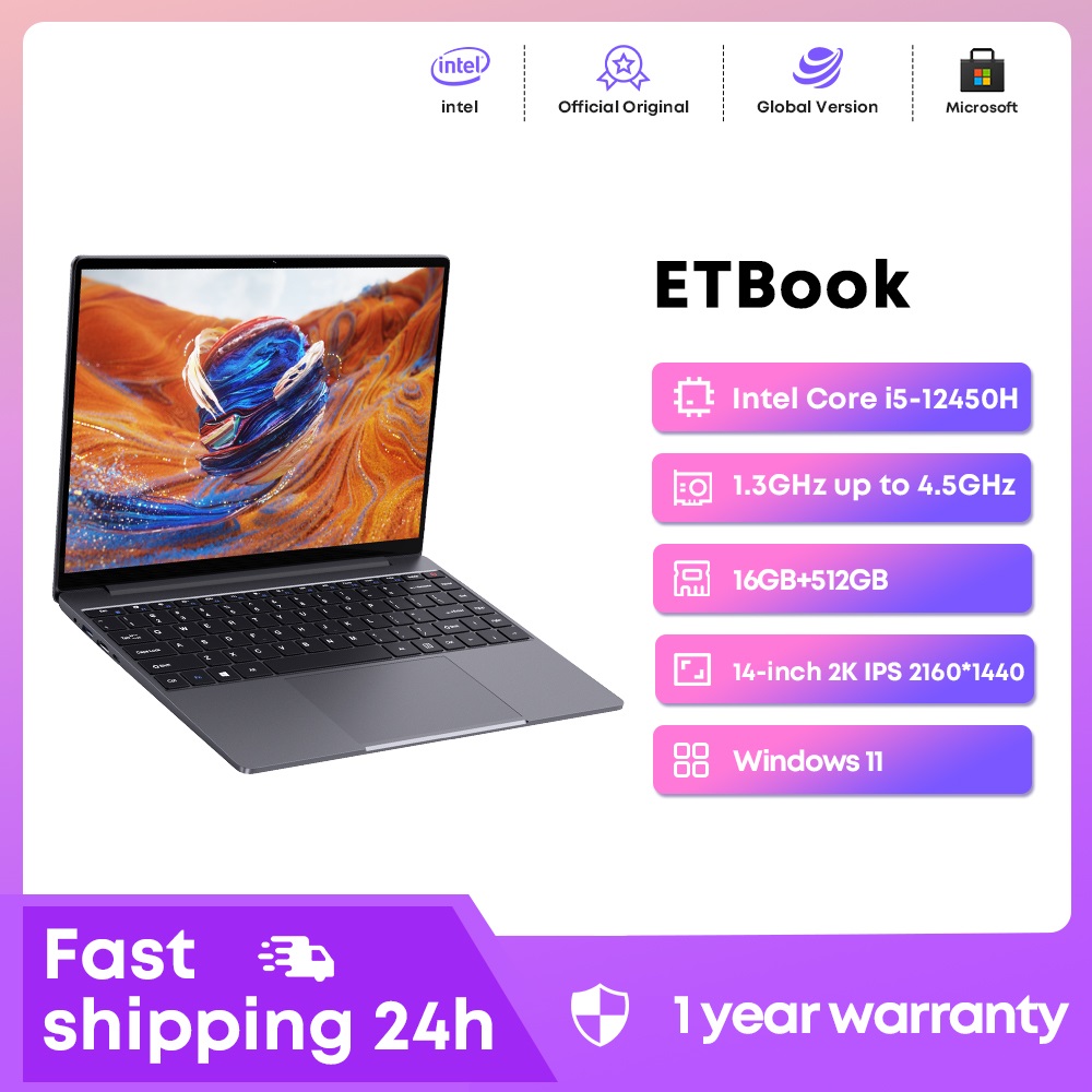 Acer Gadget e10 ETBook Laptop da gioco Intel Laptop Core i5-12450H 16 GB di RAM 512 GB SSD Computer 14 "2 K IPS WiFi6 Windows 11 laptop