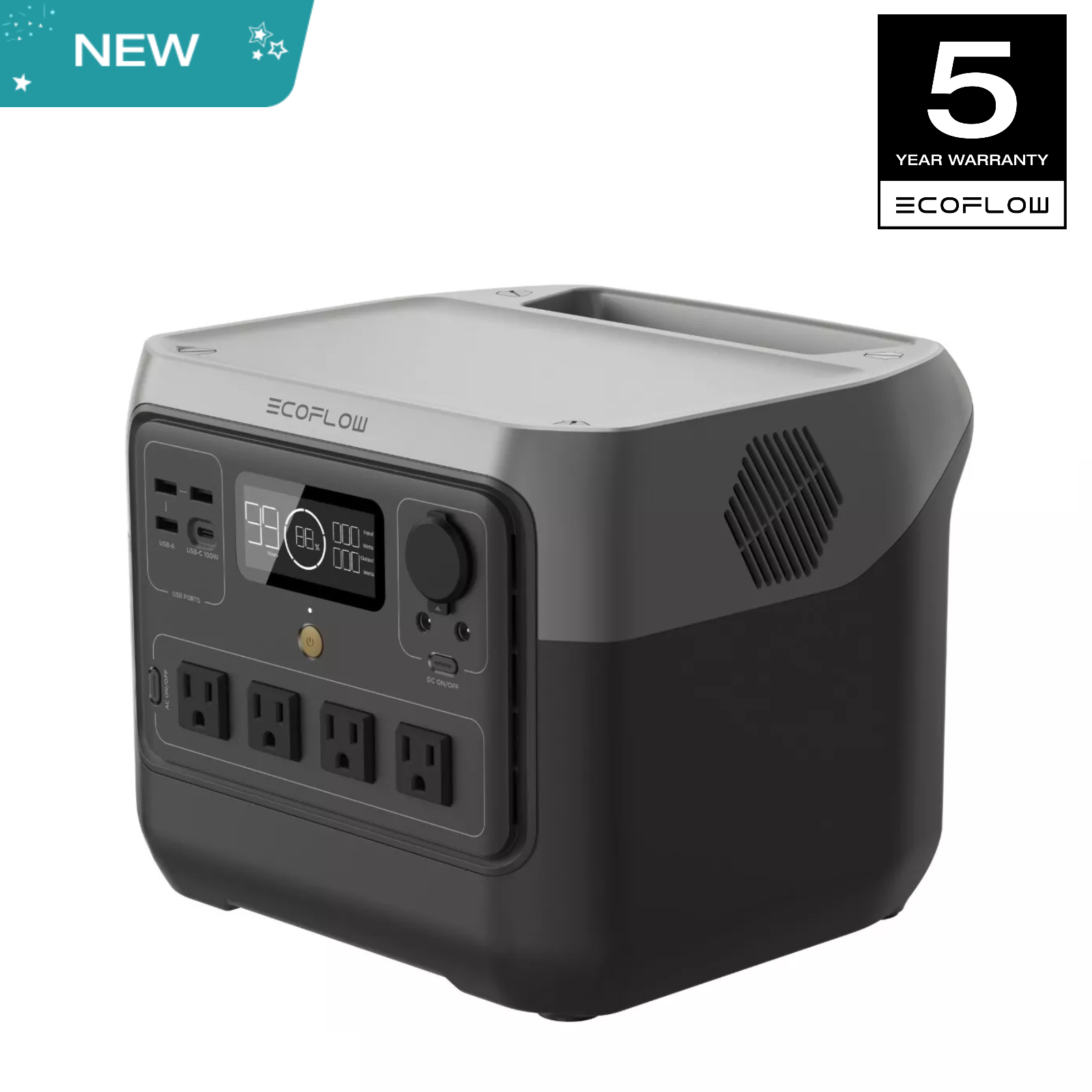 Przenośna elektrownia ecofflow RIVER 2 Pro 700, akumulator LiFePO4 716wh, gniazdka AC 4x800W, Generator słoneczny