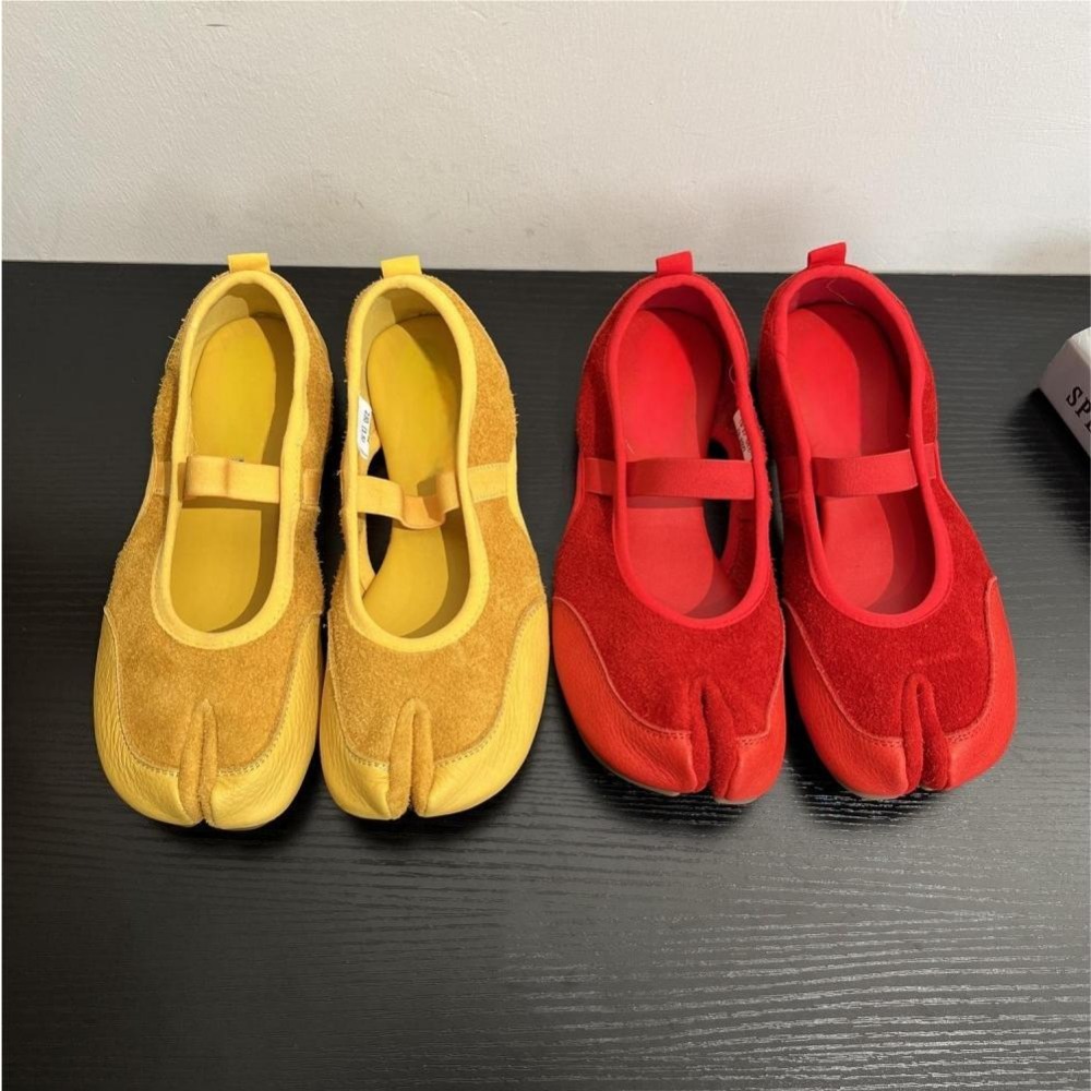 Frauen Sandalen Split Toe Ballett Tanz Schuhe Frau Sommer Tabi Hohl Wohnungen Faulenzer Zapatos Mujer Wildleder Flach Walking Sneaker