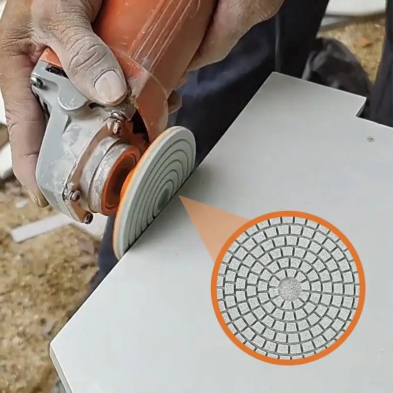 1 szt. 80mm Ceramiczny Tarcza Polerska do Płytek, Szlifierka Kątowa, Polerowanie na Sucho, Marmur, Kwarc, Kamień, Fazowanie, Szlifowanie Krawędzi