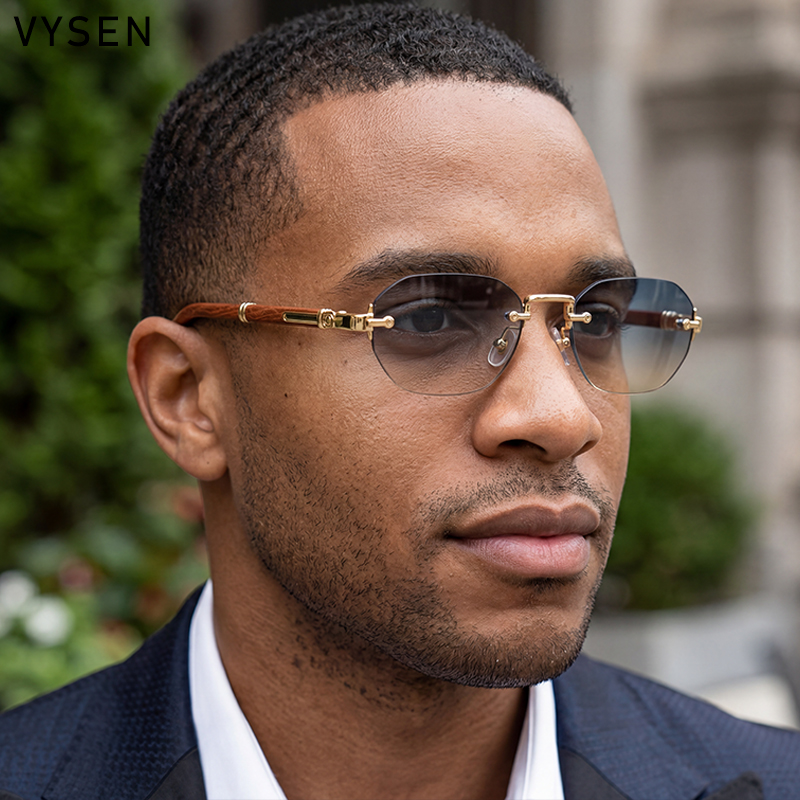 Quadratische Randlose Punk-Sonnenbrille für Herren 2026 Luxus-Designer Vintage Kleine Rahmenlose Sonnenbrillen Männliche Eyewear Hip-Hop Outdoor-Brillen
